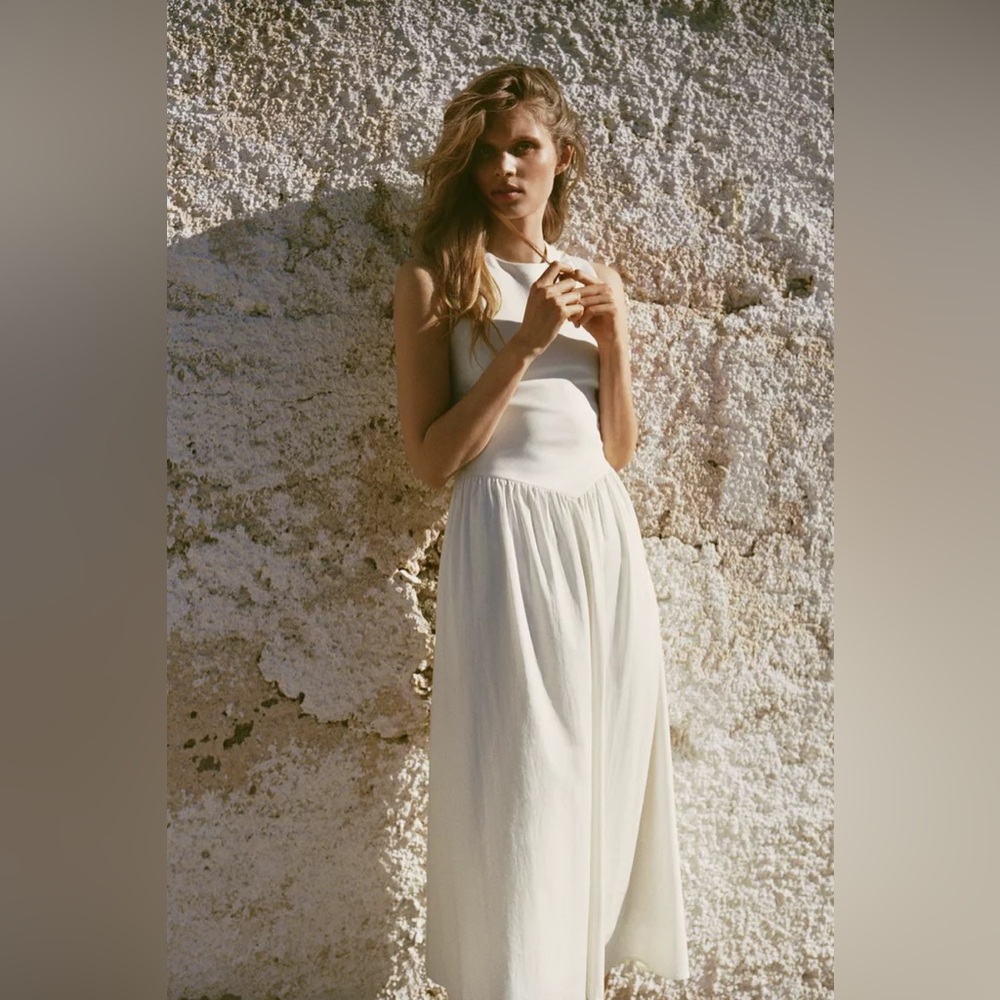 ZARA COMBINATION MIDI DRESS